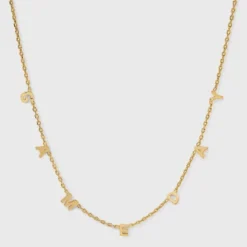 14K Gold Dipped "Game Day" Initial Station Necklace - A New Day™ Gold -A New Day™ GUEST 012bed19 1b4a 4d15 bb81 c28c11eb66bc