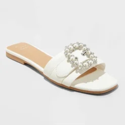 Women's Kelsey Bone Pearl Buckle Sandals - A New Day™ Cream 9 Women's Kelsey Bone Pearl Buckle Sandals - A New Day™ Cream -A New Day™ GUEST 01a24e33 64d3 4e31 bc29 24f6f5b81943