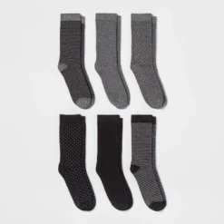Women's Multipattern 6pk Crew Socks - A New Day™ Black/Gray 4-10 5 Women's Multipattern 6pk Crew Socks - A New Day™ Black/Gray 4-10 -A New Day™ GUEST 02ec8927 8ebd 4c82 a678 b2dedafae236