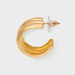Ribbed Hoop Earrings - A New Day™ Gold -A New Day™ GUEST 06f54a57 0401 4ba0 b6d4 3376920a99bc