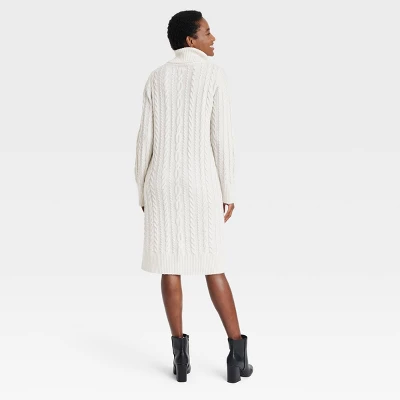 Women's Turtleneck Long Sleeve Cozy Sweater Dress - A New Day™ 3 Women's Turtleneck Long Sleeve Cozy Sweater Dress - A New Day™