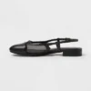 Women's Evelyn Mesh Slingback Ballet Flats - A New Day™ Black