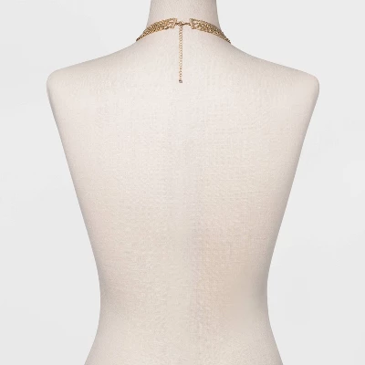 16" Layered Curb Chain Necklace - A New Day™ Gold 4 16" Layered Curb Chain Necklace - A New Day™ Gold - Image 2