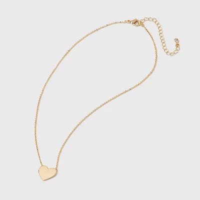 Heart Pendant Necklace - A New Day™ Gold: Nickel-Free Metal, Lobster Claw Clasp, 16" Length 4 Heart Pendant Necklace - A New Day™ Gold: Nickel-Free Metal, Lobster Claw Clasp, 16" Length - Image 2