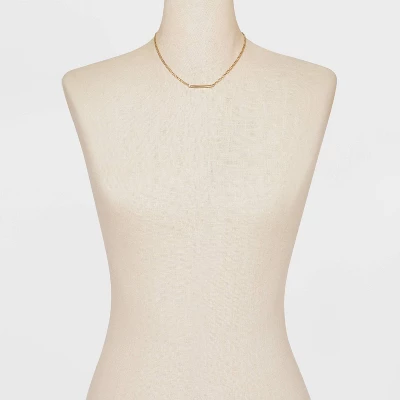 Curved Bar Short Necklace - A New Day™ Gold 3 Curved Bar Short Necklace - A New Day™ Gold