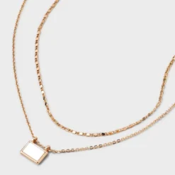 Gold Mop Rectangle 2 Row Necklace - A New Day™ Gold: Nickel-Free Metal, Lobster Claw Clasp, Multi-Strand Design, 16" Length 8 Gold Mop Rectangle 2 Row Necklace - A New Day™ Gold: Nickel-Free Metal, Lobster Claw Clasp, Multi-Strand Design, 16" Length -A New Day™ GUEST 0f1dd96d 8897 47fd a8e8 e1addf391f42