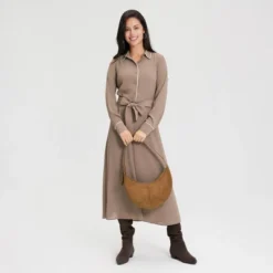 Women's Long Sleeve Midi Shirtdress - A New Day™ Taupe 10 Women's Long Sleeve Midi Shirtdress - A New Day™ Taupe -A New Day™ GUEST 10472951 81e5 4ee7 94a5 f94b18324abc