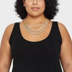 Snake Chain Multi-Strand Necklace - A New Day™ Gold