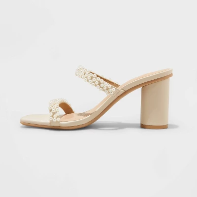 Women's Audra Mule Heels - A New Day™ Cream 3 Women's Audra Mule Heels - A New Day™ Cream