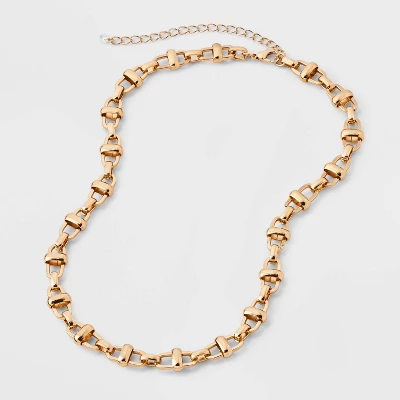 Bar Chain Necklace - A New Day™ Gold: Lobster Claw Clasp, 16" Length, 3" Extender, Iron Material, Metallic Finish 4 Bar Chain Necklace - A New Day™ Gold: Lobster Claw Clasp, 16" Length, 3" Extender, Iron Material, Metallic Finish - Image 2
