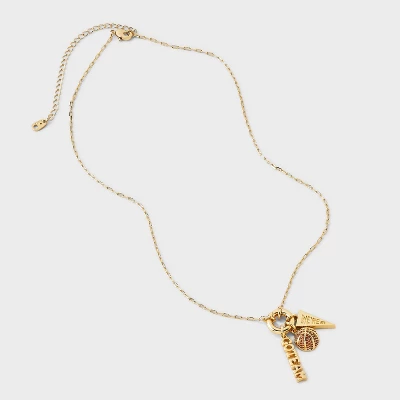14K Gold Dipped Cubic Zirconia Basketball Charm Necklace - A New Day™ Gold 3 14K Gold Dipped Cubic Zirconia Basketball Charm Necklace - A New Day™ Gold
