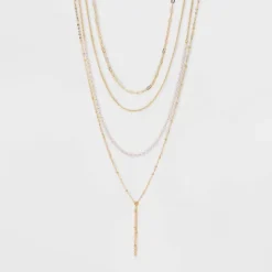 Pearl And Chain Multi-Strand Necklac - A New Day™ Gold: Nickel-Free Metal, Lobster Claw Clasp, 24" Length -A New Day™ GUEST 174c1eec 3d00 40d0 8b68 fae33c216d46