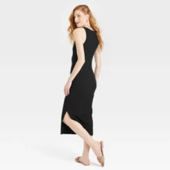 Women's Rib Knit Side Ruched Bodycon Dress - A New Day™