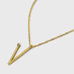 Gold Dipped Scattered Cubic Zirconia Initial Pendant Necklace - A New Day™ Gold 24 Gold Dipped Scattered Cubic Zirconia Initial Pendant Necklace - A New Day™ Gold -A New Day™ GUEST 1b79a550 df04 419b a531 249d55930227