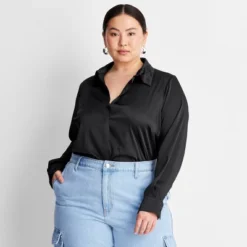 Women's Long Sleeve Button-Front Shirt - A New Day™ -A New Day™ GUEST 1b86a52e cc73 4930 a31b 25638b8d413d