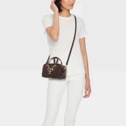 Small Satchel Crossbody Bag - A New Day™ Brown