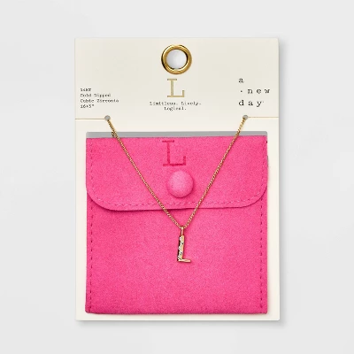 Gold Dipped Cubic Zirconia Initial Pendant Necklace - A New Day™ Gold 17 Gold Dipped Cubic Zirconia Initial Pendant Necklace - A New Day™ Gold - Image 15