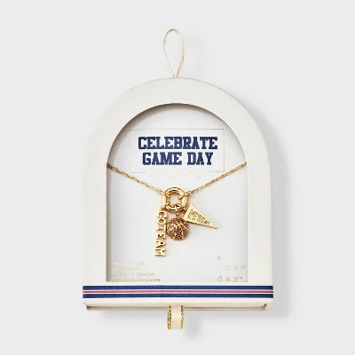 14K Gold Dipped Cubic Zirconia Basketball Charm Necklace - A New Day™ Gold 4 14K Gold Dipped Cubic Zirconia Basketball Charm Necklace - A New Day™ Gold - Image 2