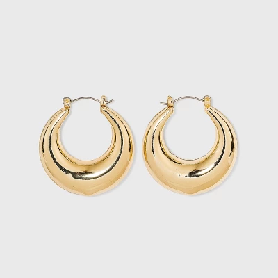 Thick Metal Hoop Earrings - A New Day™ Gold: Nickel-Free, Hinge Closure, 1.5" Length 5 Thick Metal Hoop Earrings - A New Day™ Gold: Nickel-Free, Hinge Closure, 1.5" Length - Image 3