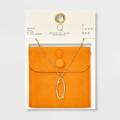 Gold Dipped Scattered Cubic Zirconia Initial Pendant Necklace - A New Day™ Gold 22 Gold Dipped Scattered Cubic Zirconia Initial Pendant Necklace - A New Day™ Gold - Image 20