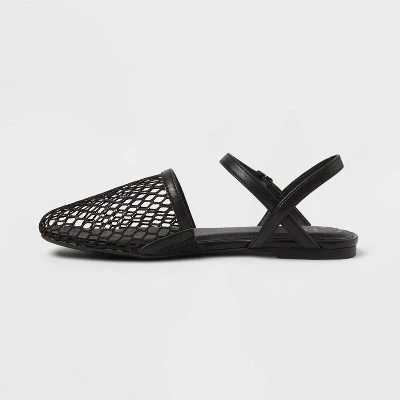 Women's Vanna Fishnet Slingback Flats With Memory Foam Insole - A New Day™ Black 3 Women's Vanna Fishnet Slingback Flats With Memory Foam Insole - A New Day™ Black