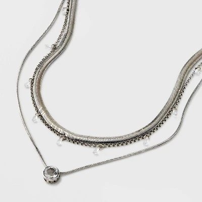 Stone Station And Pendant Multi-Strand Necklace Set 3pc - A New Day™ 5 Stone Station And Pendant Multi-Strand Necklace Set 3pc - A New Day™ - Image 3