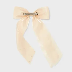 Pearl Bow Barrette Hair Clip - A New Day™ Cream: Solid Hair Accessory For Styling