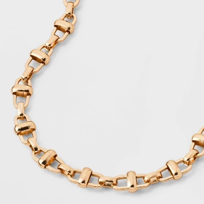 Bar Chain Necklace - A New Day™ Gold: Lobster Claw Clasp, 16" Length, 3" Extender, Iron Material, Metallic Finish 5 Bar Chain Necklace - A New Day™ Gold: Lobster Claw Clasp, 16" Length, 3" Extender, Iron Material, Metallic Finish - Image 3