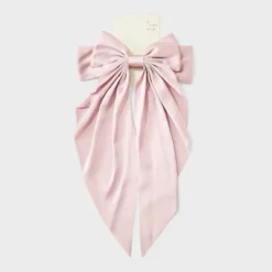 Satin Double Bow Hair Barrette - A New Day™ Pink