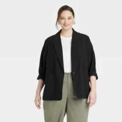 Women's Relaxed Fit Essential Blazer - A New Day™ Black -A New Day™ GUEST 273907a5 dbda 4902 944b 1cd4d3dbdfca
