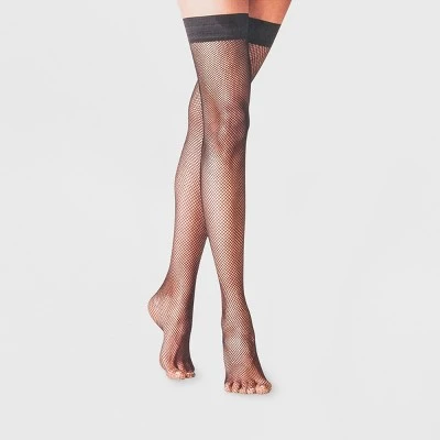 Women's Fishnet Thigh Highs - A New Day Black 4 Women's Fishnet Thigh Highs - A New Day Black - Image 2