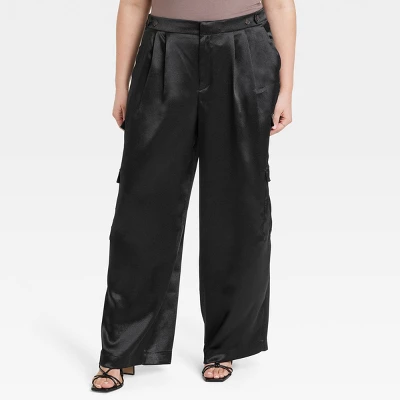 Women's High-Rise Satin Cargo Pants - A New Day™ 5 Women's High-Rise Satin Cargo Pants - A New Day™ - Image 3