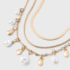 Pearl Charm Multi-Strand Necklace - A New Day™ - Gold/Ivory: Nickel-Free Metal, Lobster Claw Clasp, 16" Length 8 Pearl Charm Multi-Strand Necklace - A New Day™ - Gold/Ivory: Nickel-Free Metal, Lobster Claw Clasp, 16" Length -A New Day™ GUEST 2bf0ca8b f934 4528 a79f 623d67123ef1