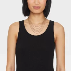 Ball Chain Multi-Strand Necklace - A New Day™ Gold