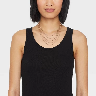 Ball Chain Multi-Strand Necklace - A New Day™ Gold 3 Ball Chain Multi-Strand Necklace - A New Day™ Gold