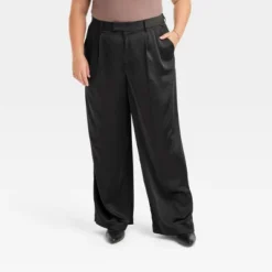 Women's High-Rise Wide Leg Satin Pants - A New Day™ -A New Day™ GUEST 2d4686d5 45d9 4b96 b0e5 22295ac0b8af