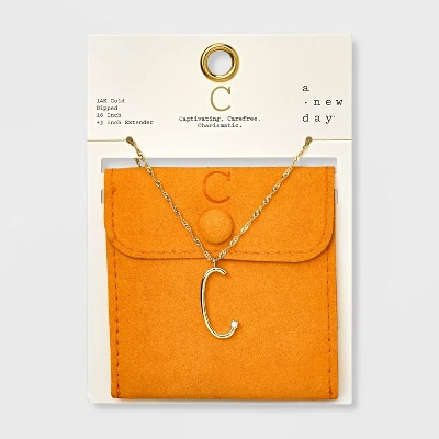 Gold Dipped Scattered Cubic Zirconia Initial Pendant Necklace - A New Day™ Gold 8 Gold Dipped Scattered Cubic Zirconia Initial Pendant Necklace - A New Day™ Gold - Image 6