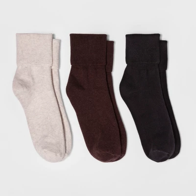 Women's Mary Jane Fold Over Cuff 3pk Crew Socks - A New Day™ Heather 4-10 4 Women's Mary Jane Fold Over Cuff 3pk Crew Socks - A New Day™ Heather 4-10 - Image 2