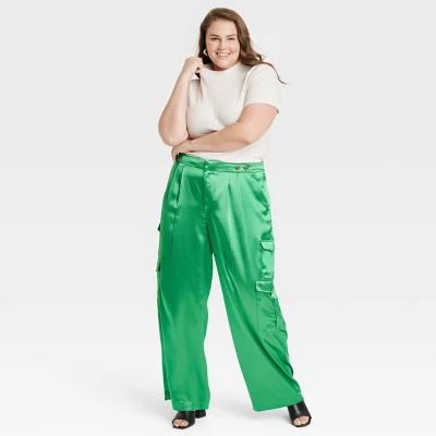 Women's High-Rise Satin Cargo Pants - A New Day™ 4 Women's High-Rise Satin Cargo Pants - A New Day™ - Image 2