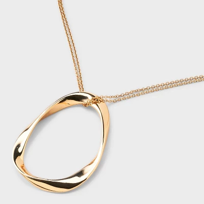Oval Pendant Necklace - A New Day™ Gold: Lobster Claw Clasp, 32" Length, Zinc Material, Includes 3" Extender 5 Oval Pendant Necklace - A New Day™ Gold: Lobster Claw Clasp, 32" Length, Zinc Material, Includes 3" Extender - Image 3