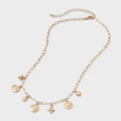 Pearl Charm Necklace - A New Day™ Gold 7 Pearl Charm Necklace - A New Day™ Gold -A New Day™ GUEST 32b34dfd 2274 4513 86be d0bafbabb727