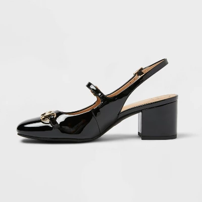 Women's Lucky Square Toe Mary Jane Heels With Memory Foam Insole - A New Day™ Black 3 Women's Lucky Square Toe Mary Jane Heels With Memory Foam Insole - A New Day™ Black