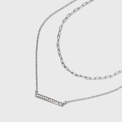 Sterling Silver Cubic Zirconia Multi-Strand Necklace - A New Day™ Silver 5 Sterling Silver Cubic Zirconia Multi-Strand Necklace - A New Day™ Silver - Image 3