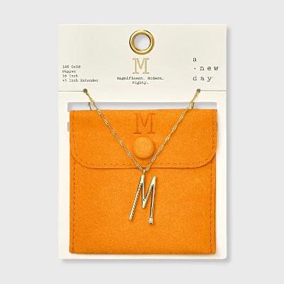 Gold Dipped Scattered Cubic Zirconia Initial Pendant Necklace - A New Day™ Gold 18 Gold Dipped Scattered Cubic Zirconia Initial Pendant Necklace - A New Day™ Gold - Image 16