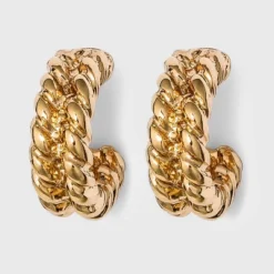 Small Textured Hoop Earrings - A New Day™ Gold: Nickel-Free Metal, Post Closure -A New Day™ GUEST 35c4bb28 a87a 4096 a7ee df5c51aa07b9