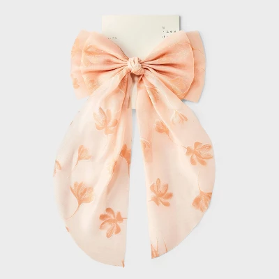 Chiffon Floral Double Bow Hair Barrette - A New Day™ 3 Chiffon Floral Double Bow Hair Barrette - A New Day™