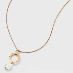 Hammered Ring And Pearl Drop Pendant Necklace - A New Day™ Gold 9 Hammered Ring And Pearl Drop Pendant Necklace - A New Day™ Gold -A New Day™ GUEST 3686df06 d773 4973 92b1 4579731fe82c