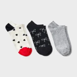 Women's Bows & Polka Dots 3pk Low Cut Socks - A New Day™ Black/Ivory/Red 4-10 -A New Day™ GUEST 36dcdb9b 899c 48c0 b065 e22b86921085
