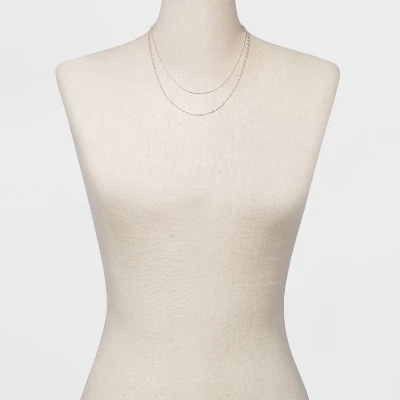 Plated Cable Box And Paperclip Chain Necklace Set 3pc - A New Day™ Silver 3 Plated Cable Box And Paperclip Chain Necklace Set 3pc - A New Day™ Silver