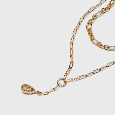 Multi-Strand Pearl Pendant Necklace - A New Day™ Gold 5 Multi-Strand Pearl Pendant Necklace - A New Day™ Gold - Image 3
